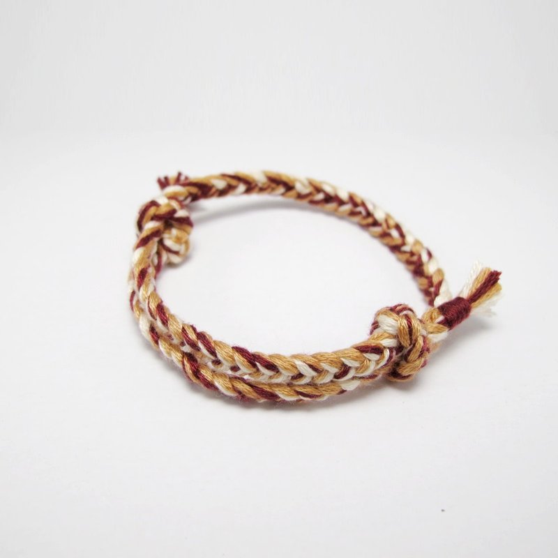 Orange Mu] [MUCHU cotton. Wishing woven bracelet - Bracelets - Cotton & Hemp Brown