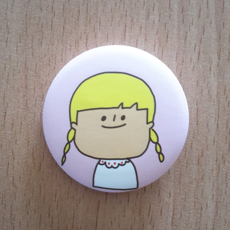 Badge / pin - Girl (3.8cm) - Badges & Pins - Other Materials 