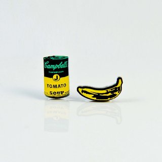 Andy Warhol wind/banana+canned food/anti-allergic steel needle/changeable clip type