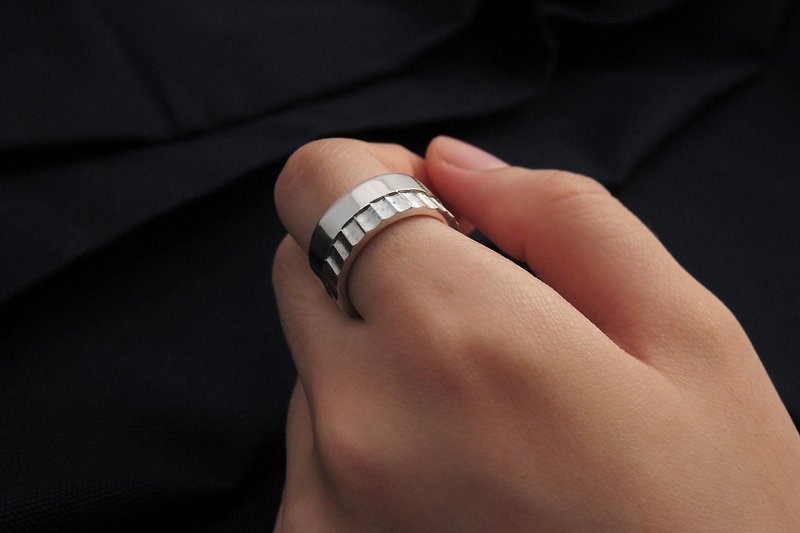 Customized ring-shaped ring U-Ring 925 sterling silver ring-64DESIGN - แหวนทั่วไป - เงินแท้ สีเงิน