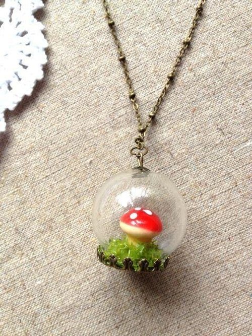 [Imykaka] ♥ crystal ball mill regardless of the grass necklace red valentines