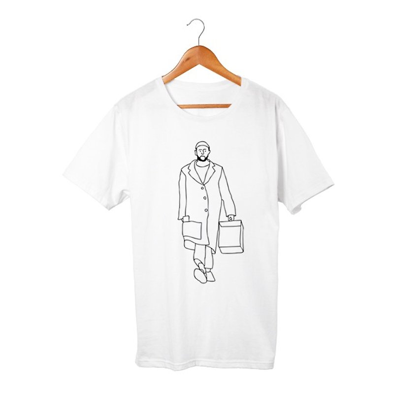 Leone T-shirt - เสื้อยืดผู้ชาย - ผ้าฝ้าย/ผ้าลินิน สีเทา