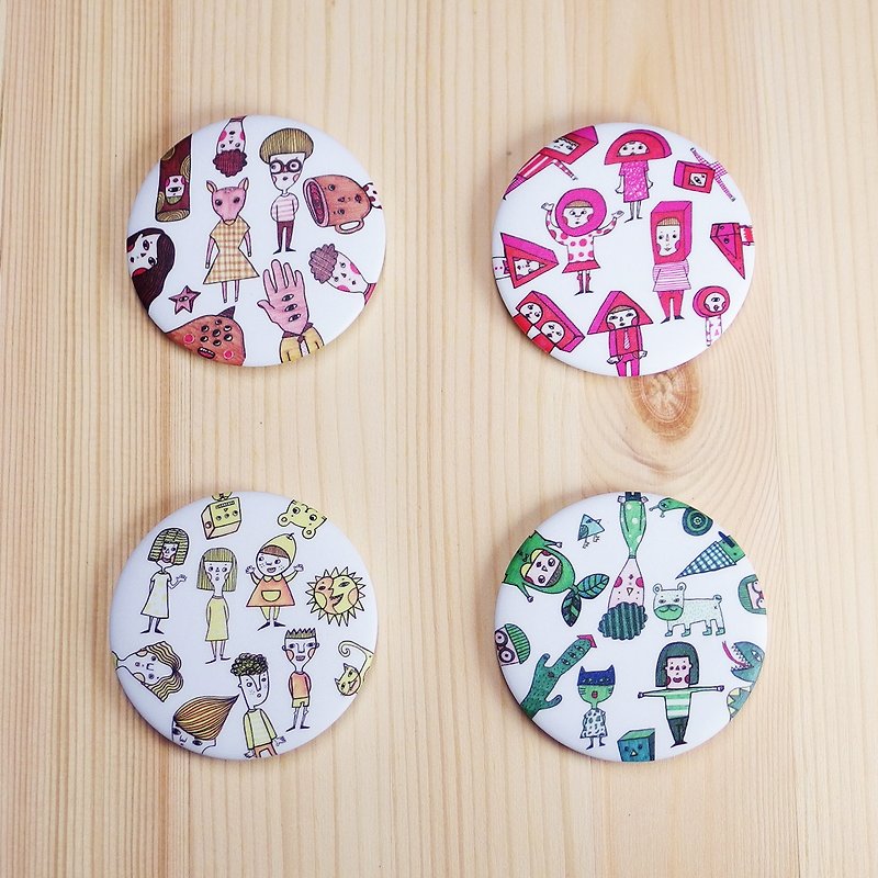Color Series Pins (4 Different Patterns) - Badges & Pins - Plastic Multicolor