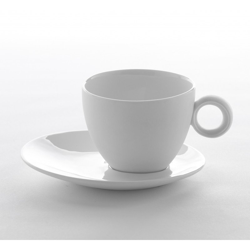 Eccentric white porcelain coffee cup Gift Set (four in) - แก้วมัค/แก้วกาแฟ - วัสดุอื่นๆ ขาว