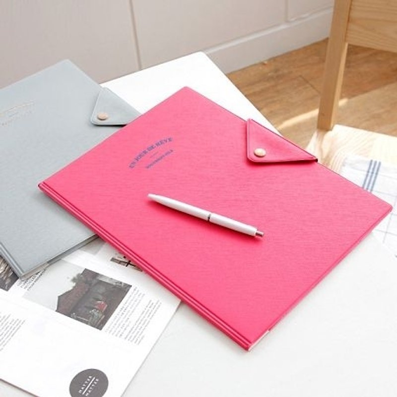 Dessin x Iconic- letter Pro Leather Portfolio - pink, ICO81722 - แฟ้ม - หนังแท้ สึชมพู