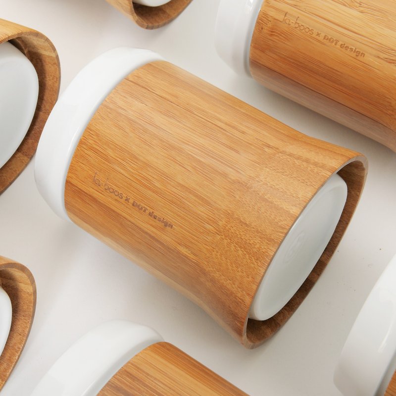 Porcelain Bamboo Cup - ถ้วย - ไม้ไผ่ สีนำ้ตาล