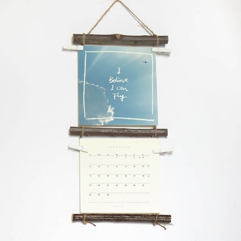 Wall Calendar 2017 with Ladder shelf, stocking stuffer - ปฏิทิน - กระดาษ หลากหลายสี