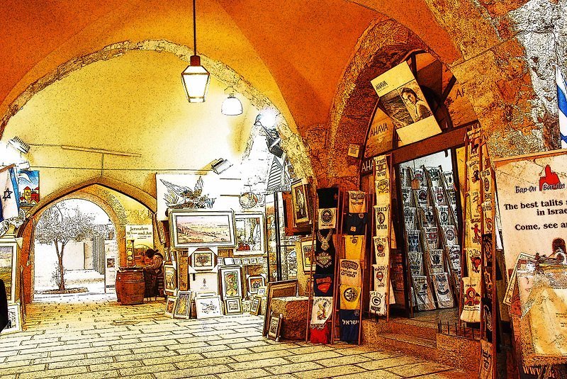 Jerusalem Old City-Frameless Painting - Items for Display - Wood 