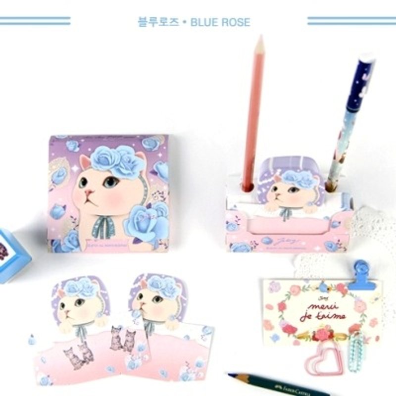 Jetoy, Choo choo sweet cat POP Memo (80P) _Blue rose (J1503107) - กระดาษโน้ต - กระดาษ หลากหลายสี