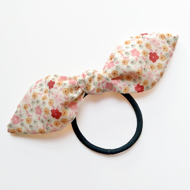 Pure handmade pastoral floral bow hair bundle - Hair Accessories - Other Materials Pink