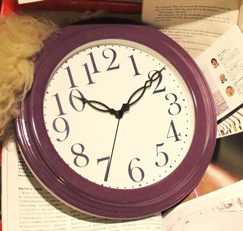 Purple Wood Wall Clock - นาฬิกา - ไม้ สีม่วง