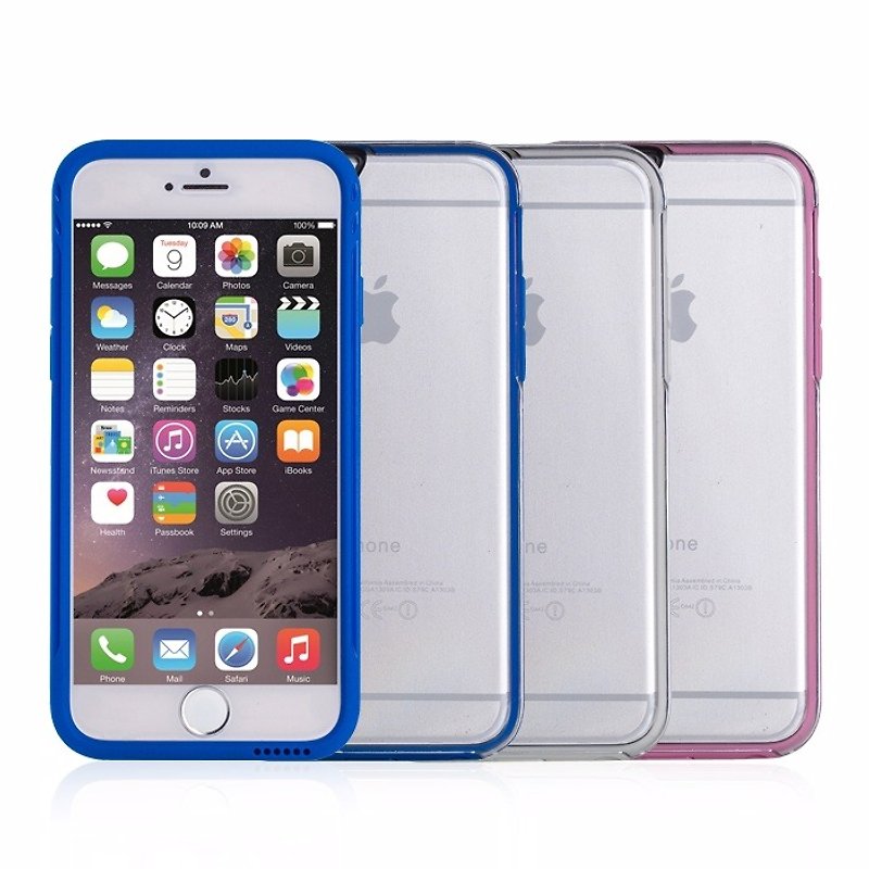 SW Color Wear Color Border Transparent Back Cover for iPhone 6 - White / Blue / Pink - เคส/ซองมือถือ - วัสดุอื่นๆ 