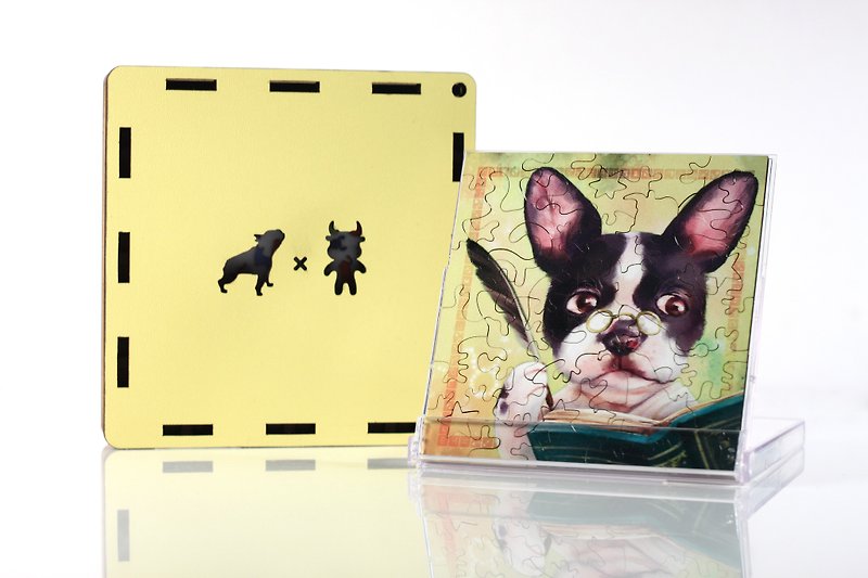 35P Wooden Puzzle_Taurus X French Bulldog - เกมปริศนา - ไม้ สีเหลือง