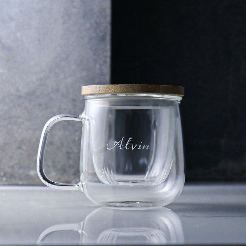 400cc【森林系】木木耐熱玻璃茶杯 交換禮物 - 茶具/茶杯 - 玻璃 灰色