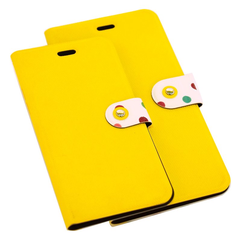 Kalo 卡樂創意 iPhone 6(4.7吋) 經典款側翻皮套系列(點點黃) - 手機殼/手機套 - 防水材質 黃色