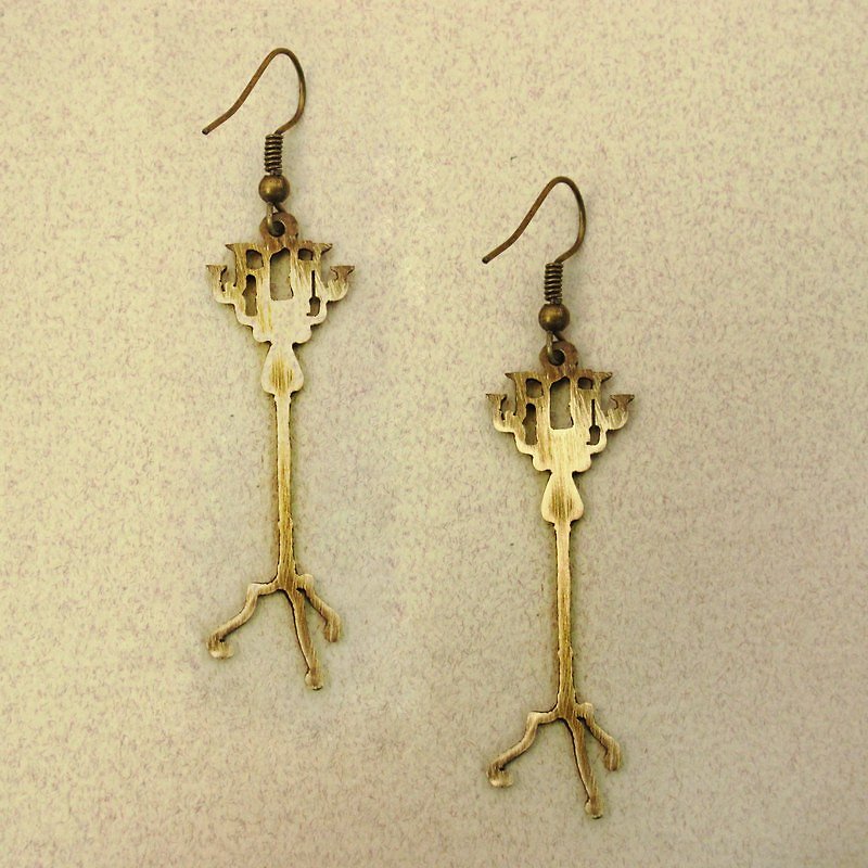 Winter first met handmade Bronze earrings -ART64 - Earrings & Clip-ons - Other Metals Khaki