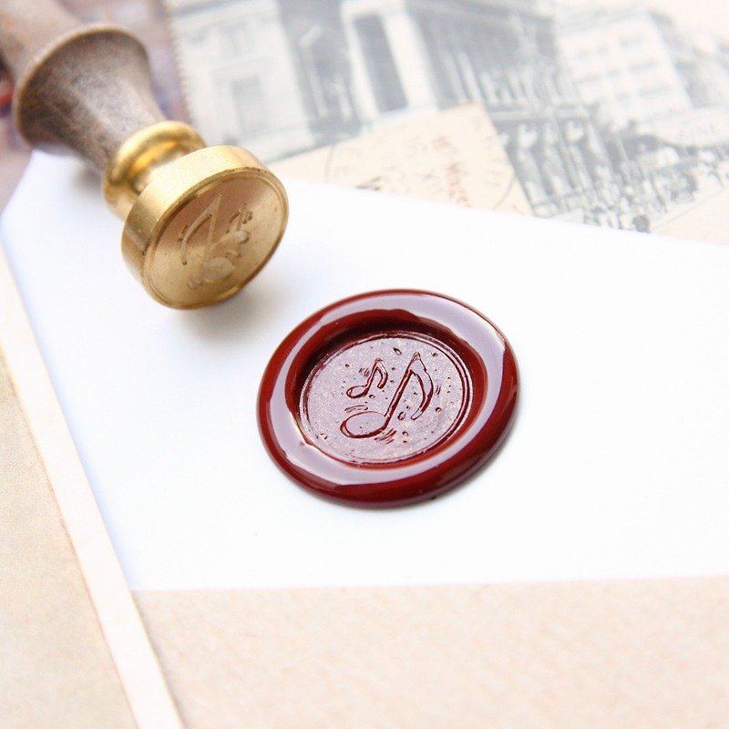 Sealing Wax Stamp Set w/a wax- Musical Note - Stamps & Stamp Pads - Other Metals Khaki