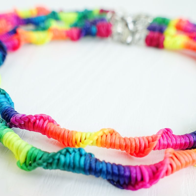 Rainbow Rainbow - Tailored XS Mini Small Dog / Cat Pet Waterproof Collar - ปลอกคอ - วัสดุกันนำ้ หลากหลายสี