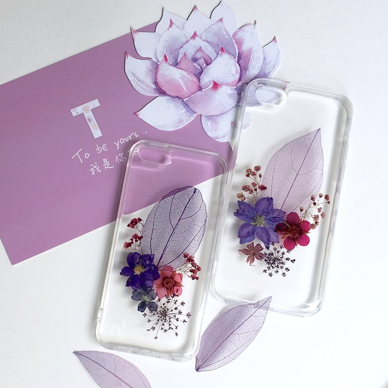 Charming velvet - pressed flowers phone case - เคส/ซองมือถือ - พืช/ดอกไม้ สีม่วง
