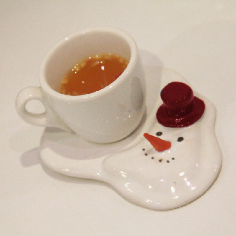 Snow-melted coaster【S】 【 The series of " Snowy " 】 - Coasters - Pottery White