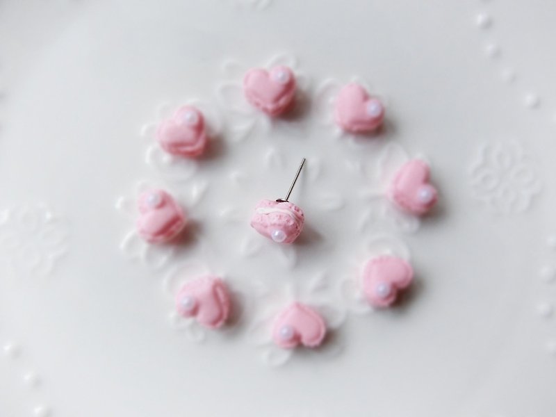 ❖FANG❖【小甜心】粉色珍珠馬卡龍耳環：F160156 - 耳環/耳夾 - 黏土 粉紅色