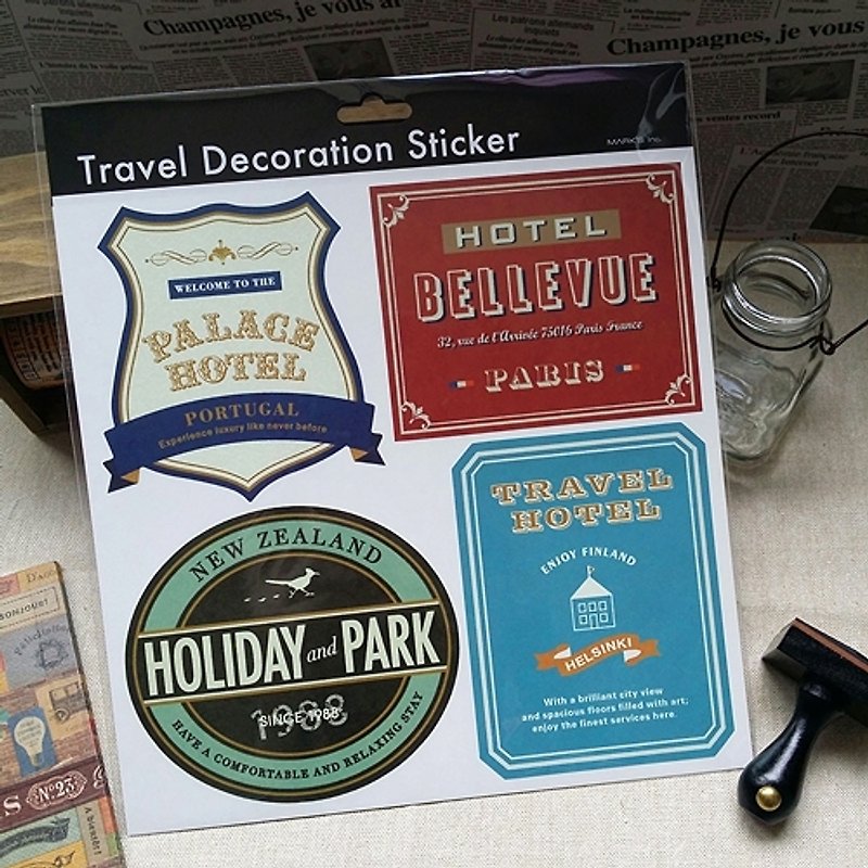 Japan Marks Travel Sticker [HOTEL Hotels (STK-TD1-E)] trunk decoration - สติกเกอร์ - วัสดุอื่นๆ หลากหลายสี