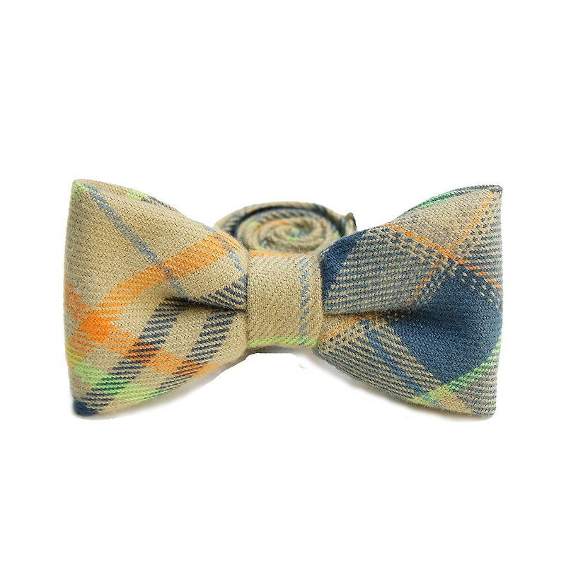StoneasChic autumn and winter plaid bristles British tweeted bow tie bow Tie - Ties & Tie Clips - Cotton & Hemp Green