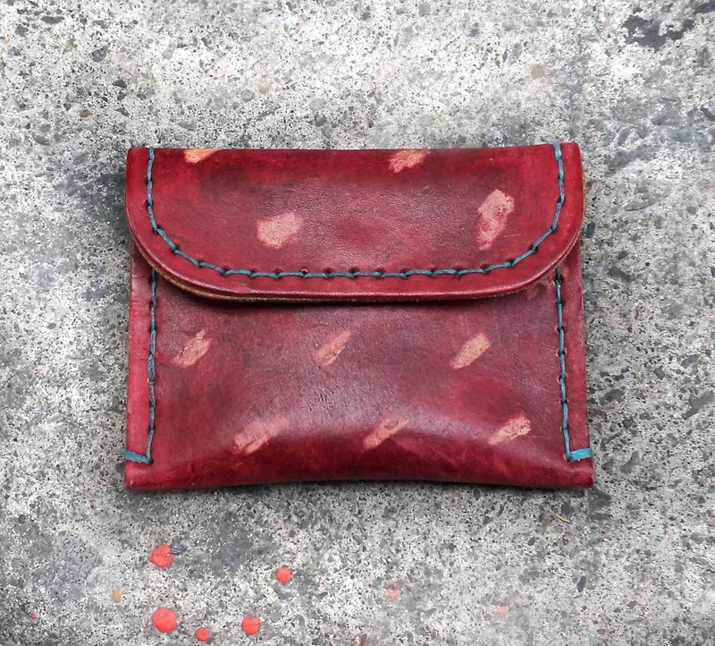 Sienna leather purse - กระเป๋าใส่เหรียญ - หนังแท้ สีแดง