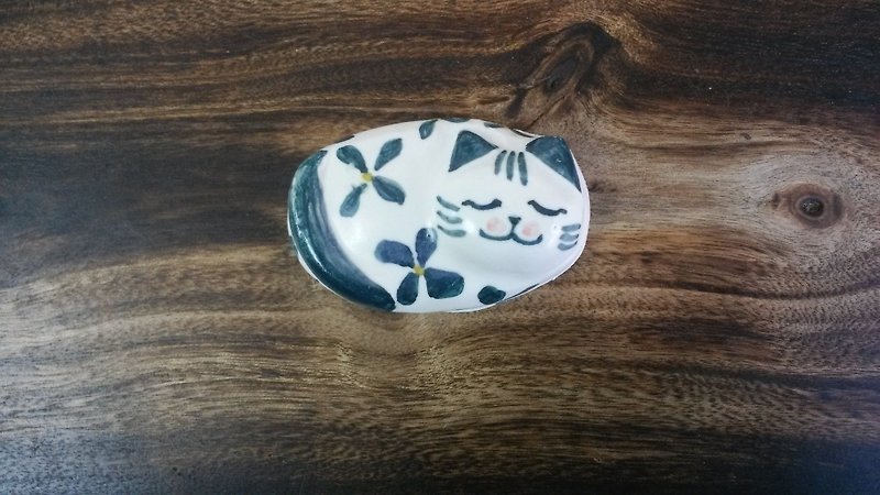 陶瓷小貓筷子座 - 餐桌布/餐墊 - 其他材質 藍色