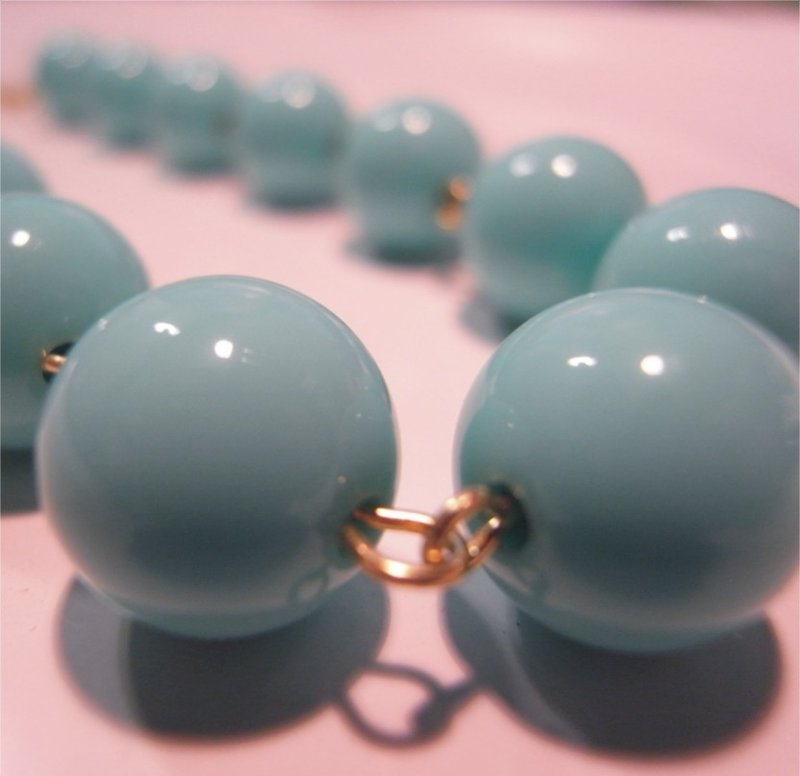 Sentimental Love Necklace (tiffany blue) - สร้อยคอ - อะคริลิค สีน้ำเงิน