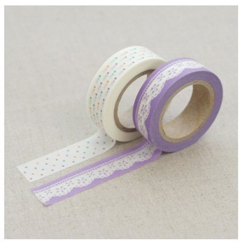 Dailylike and paper tape (2 into) 08-Lily, E2D97716 - มาสกิ้งเทป - กระดาษ สีม่วง