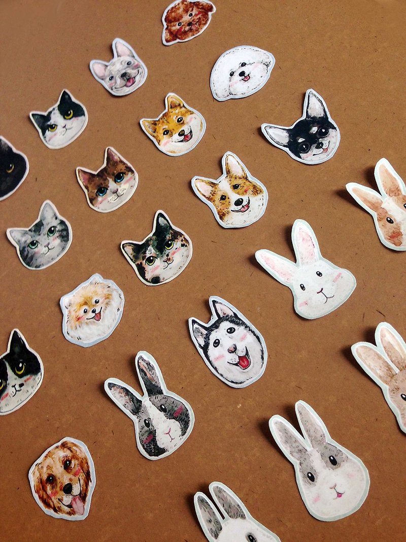 Animal head sticker|Choose 10 styles| - Stickers - Paper Multicolor