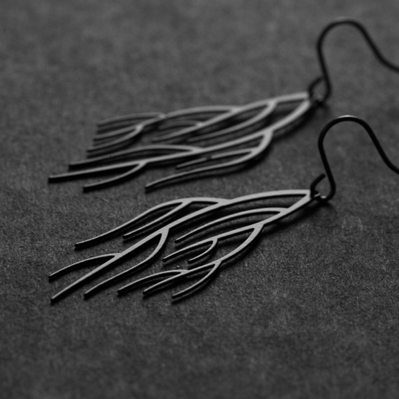 Black Quiet Earrings - Earrings & Clip-ons - Other Metals 
