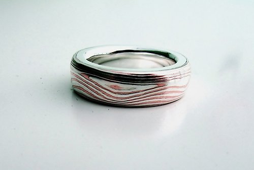 元素47金屬工藝工作室 木目金 戒指 (銀銅材質) 木紋金 訂製 (可另訂對戒)