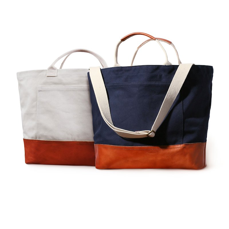 Leather Canvas Shoulder Bag - Messenger Bags & Sling Bags - Other Materials 