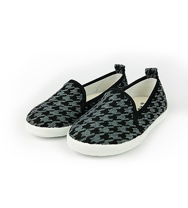 "Baby Day" classic totem houndstooth parent-child casual shoes / calm gray children's shoes parent-child shoes - Kids' Shoes - Other Materials Gray