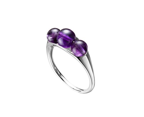 Majade Jewelry Design 紫水晶戒指 14k白金戒指 清新白金女戒 訂婚戒指 二月誕生石女戒