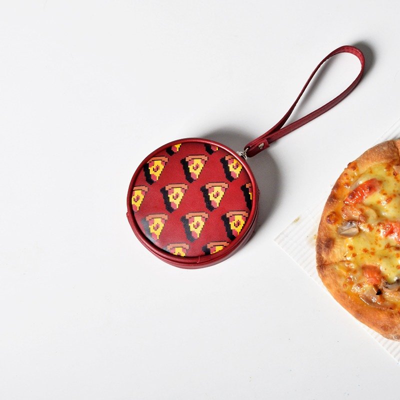 KIITOS pixels Food series - pizza paragraph - ที่ห้อยกุญแจ - โลหะ สีแดง