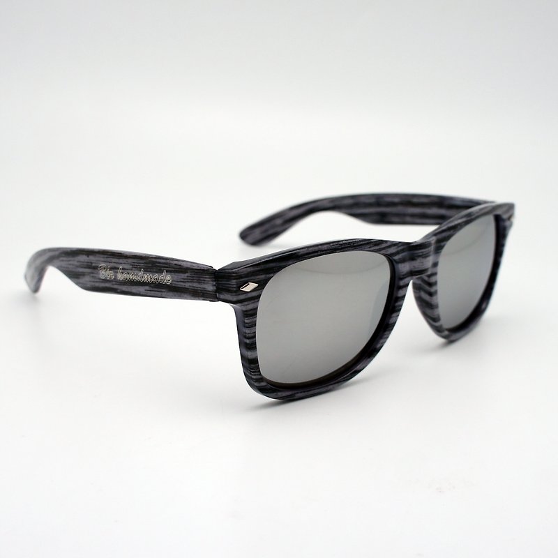 BLR sunglasses Black Wood Style - แว่นกันแดด - พลาสติก สีเทา