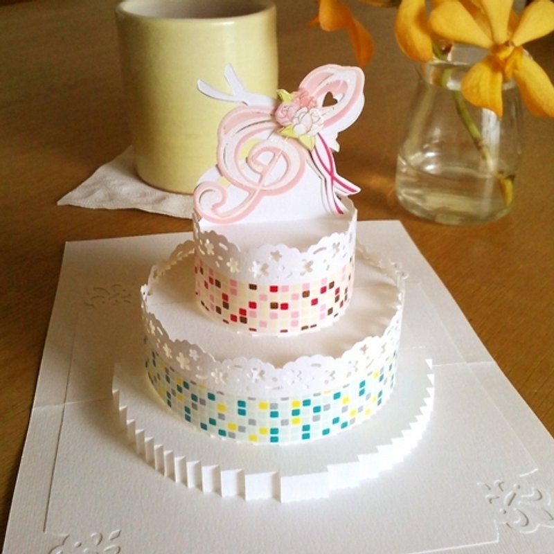 Three-dimensional paper sculpture cake card-dancing notes-limited edition - Cards & Postcards - Paper Multicolor