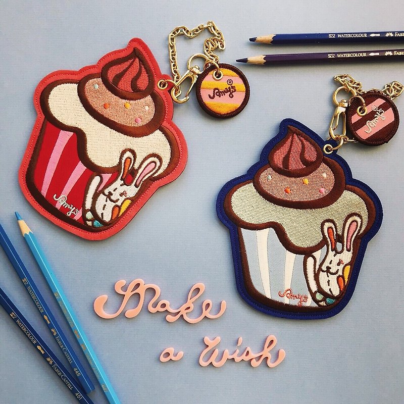 Amy's ice cream cup cake flocking card set x coin purse - ID & Badge Holders - Thread Multicolor