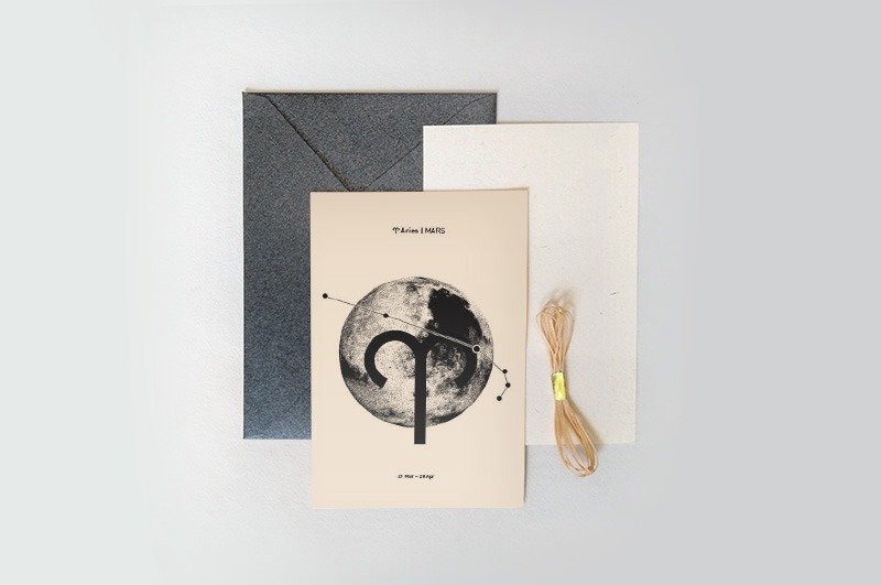 Constellation / Planet Series - Aries / Aries | Mars - Cards / Postcards - การ์ด/โปสการ์ด - กระดาษ สีดำ