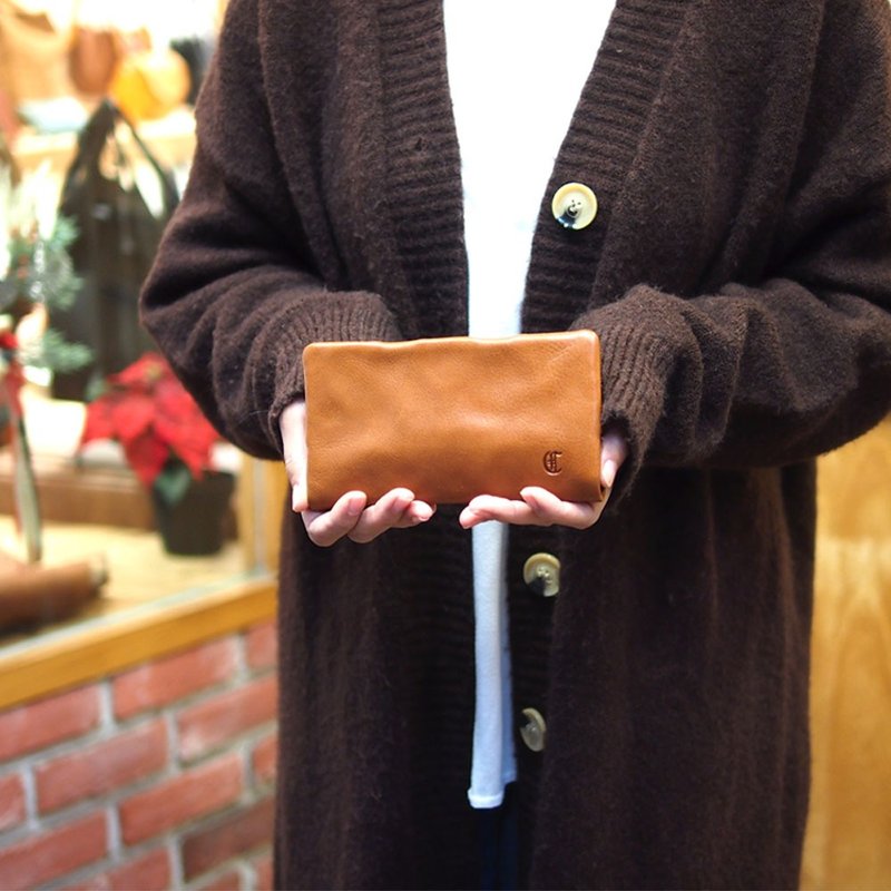 Japanese handmade leather classic long wallet Made in Japan by CLEDRAN - Wallets - Genuine Leather 