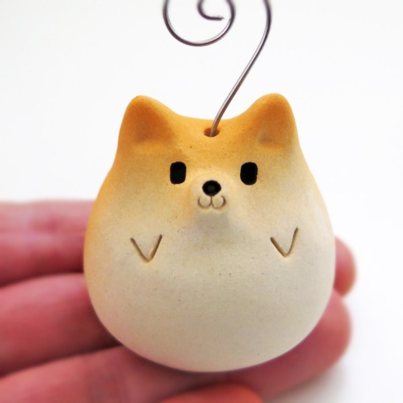 Shiba Inu figurine of Ceramics "A shiba Inu memo stand new" 日本犬置物 - 擺飾/家飾品 - 其他材質 黃色