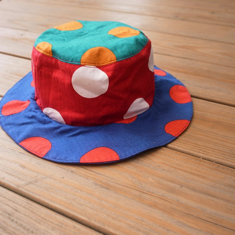 MERRYハート♥大きな色付きのドットが帽子をパッチワーク - 帽子 - その他の素材 多色