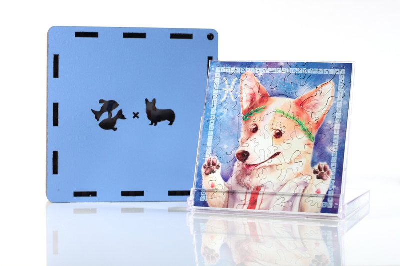 35P wooden puzzle _ Pisces X Corgi - เกมปริศนา - ไม้ สีน้ำเงิน