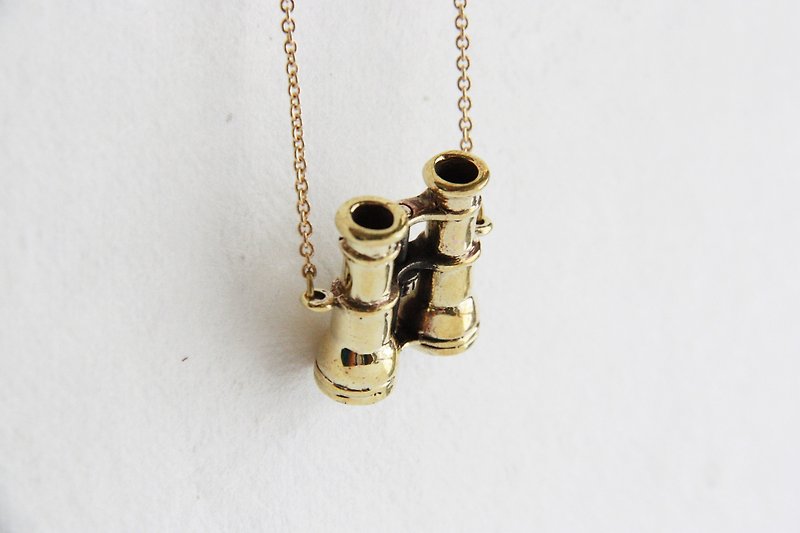 Golden Binoculars Pendant / Necklace / Fashion Hipster Girl Woman Accessories / Charm - Necklaces - Other Metals Gold