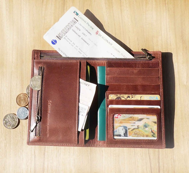 Sienna護照本 - 筆記本/手帳 - 真皮 紅色
