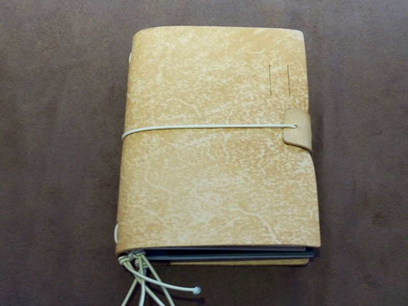 ----- Muji hand-stitched leather-style travel tying A6 leather notebook - Notebooks & Journals - Genuine Leather 