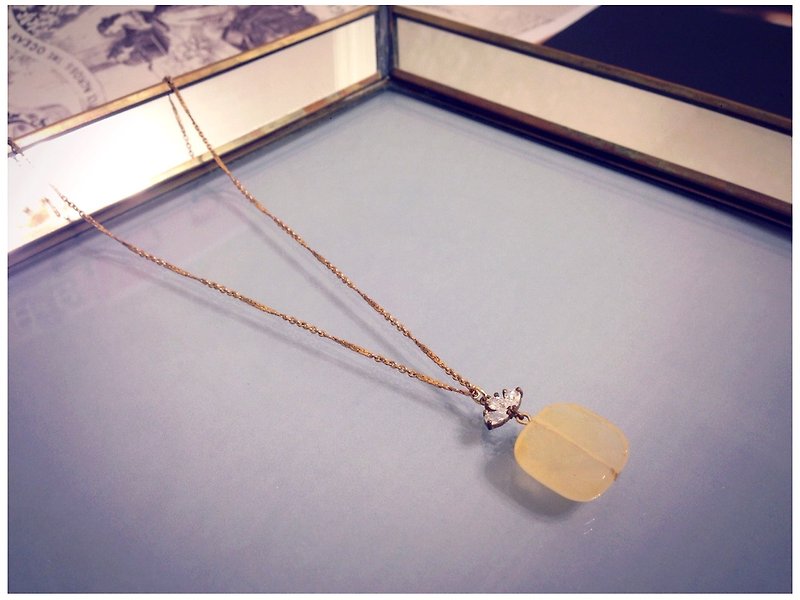 Minertés+Elegant Stone Necklace+ - สร้อยคอ - เครื่องประดับพลอย สีเหลือง